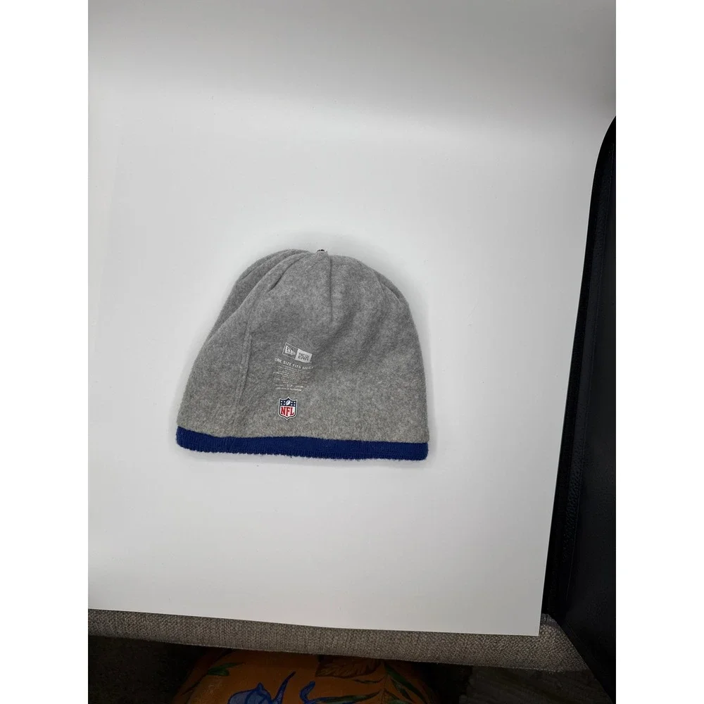 New Era Buffalo Bills 1960 NFL 100 Pom Beanie Blue Knit Hat Fleece Lined OSFM